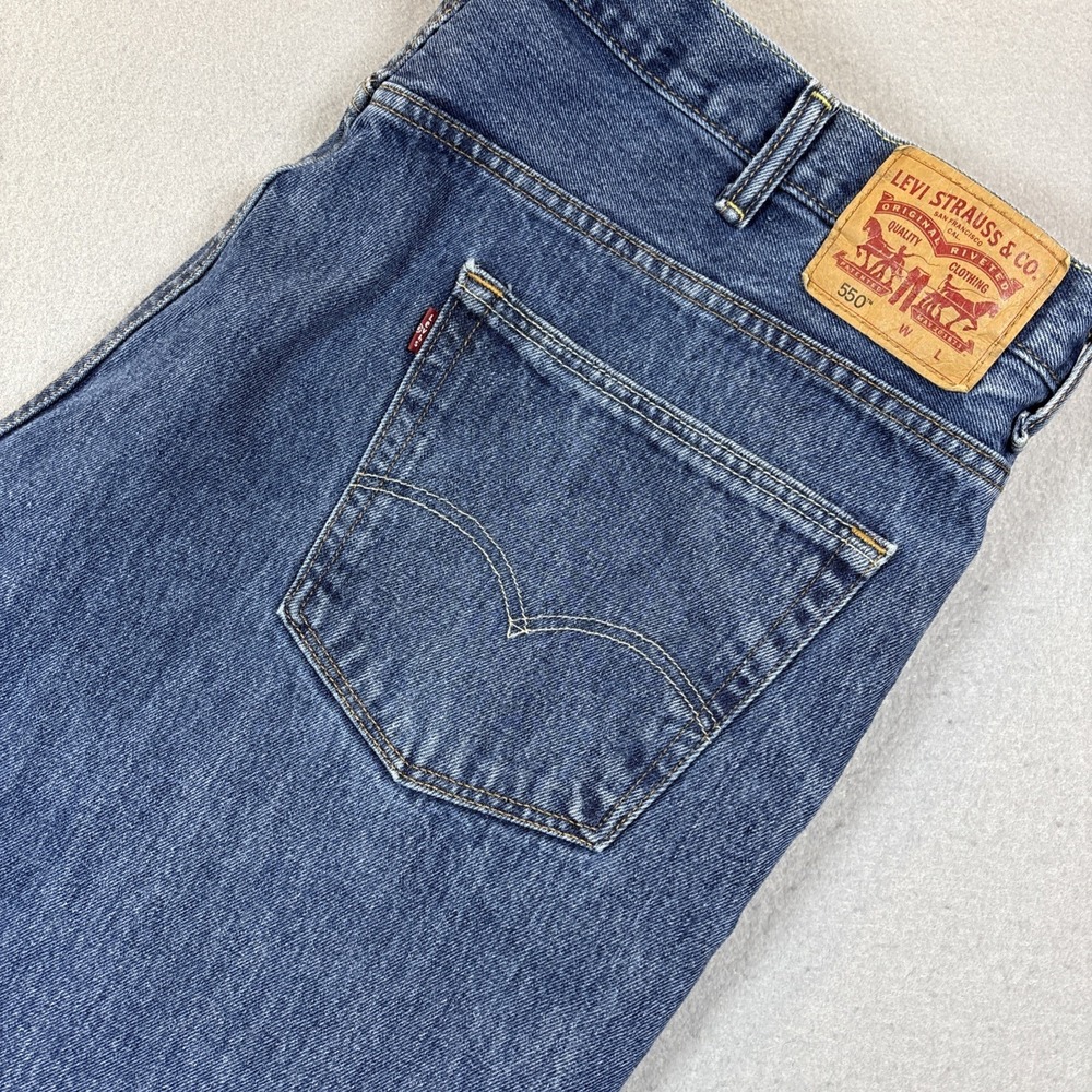 Levi's 550 Jeans Mens 46x29 (46x24) Blue Relaxed Fit Denim Baggy